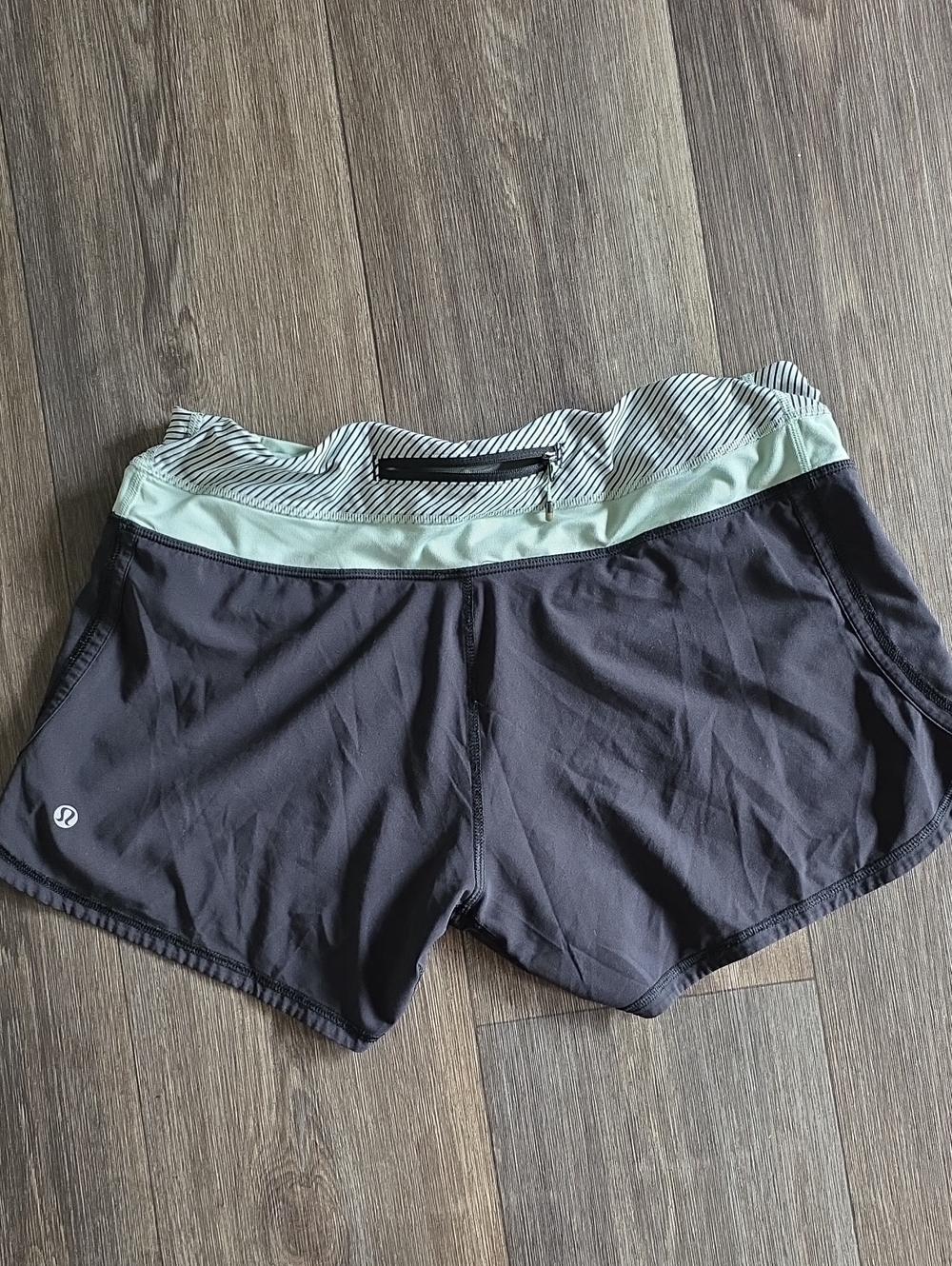 lululemon athletica Black Athletic Shorts with Mint Waistband